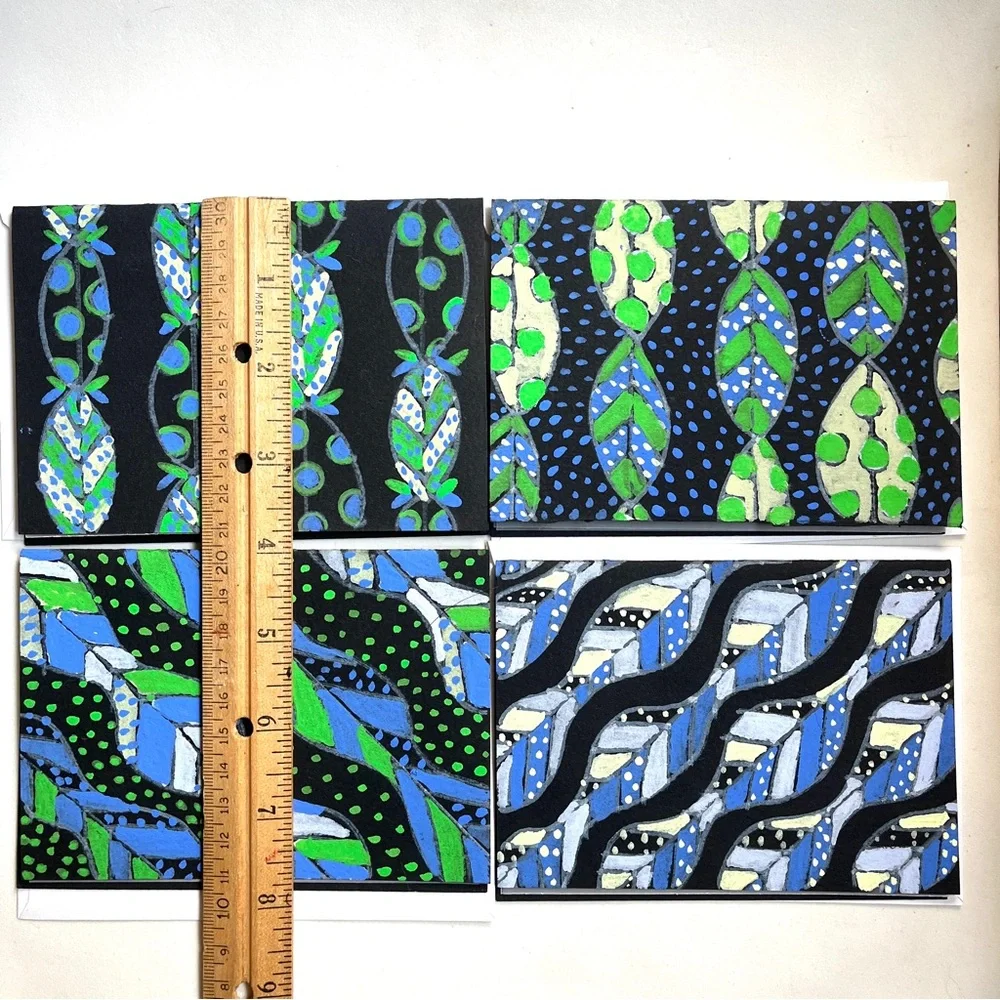 Colorful Patterned Cards-Artist Designed & Painted. Very Special Occassion Cards